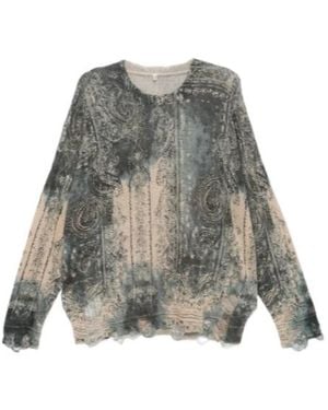 R13 Printed Boyfriend Jumper - Grey