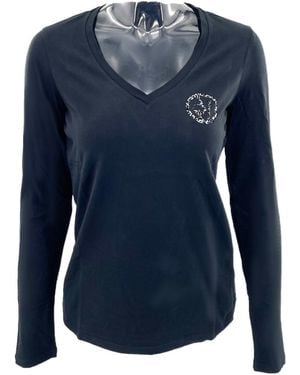 Armani Jeans V-Neck Long-Sleeved T-Shirt - Blue