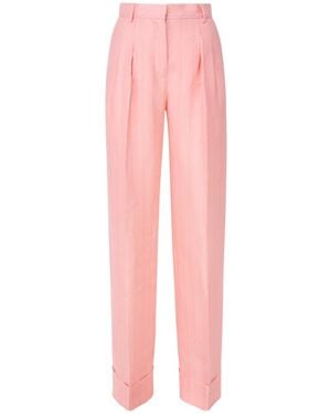 ANDAMANE Pinstriped Pleat Detailed Trousers - Pink