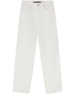 Jil Sander Button Detailed Straight Leg Jeans - White