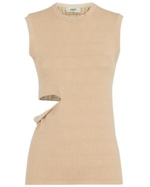 Fendi Wool Top - Natural