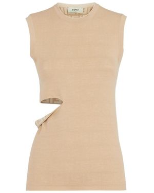 Fendi Wool Top - Natural