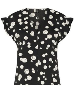 Marella Printed Satin Blouse - Black