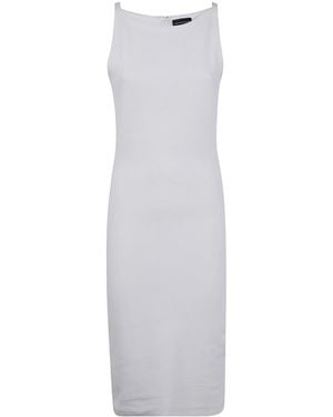 Emporio Armani Textured Sleeveless Dress - White