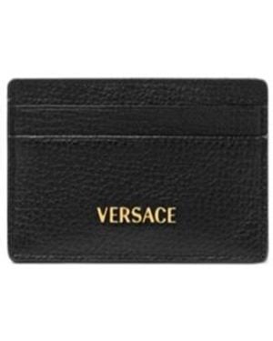 Versace Logo-Lettering Card Holder - Black