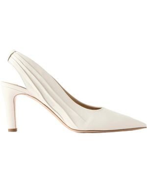 Gabriela Hearst Ruched Leather Slingback Court Shoes - White