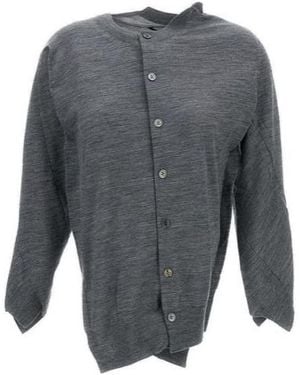 Junya Watanabe Asymmetric Button-Up Cardigan - Grey