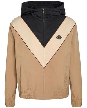 Valentino Spliced Hooded Stretch Jacket - Multicolor