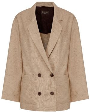 Loro Piana Double-Breasted Blazer - Brown