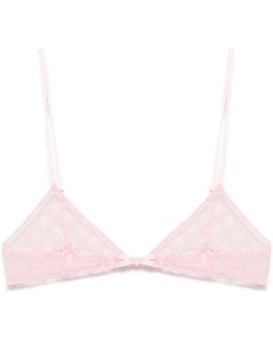 Gucci Gg Motif Lace Bra in Black | Lyst