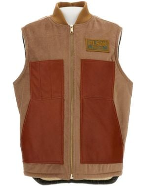 Junya Watanabe Logo Zip-Up Vest - Brown