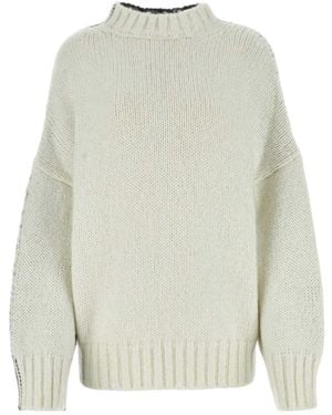 JW Anderson Jw Anderson Two-Tone Knitted Jumper - White