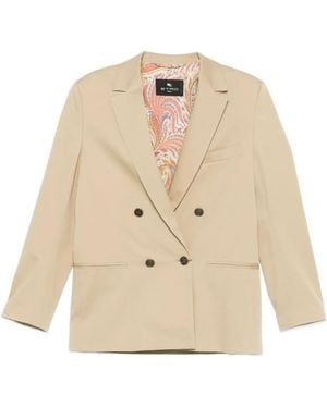 Etro Notched-Lapels Blazer - Natural