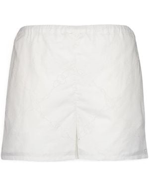 Gucci Embroidered Cotton Shorts - White