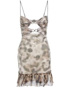 Nensi Dojaka Sequin-Embellished Cutout Minidress - Natural
