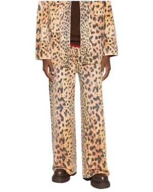 R13 Leopard-Print Casual Trousers - Metallic