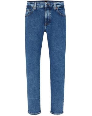 BOSS Washed Straight-Leg Jeans - Blue