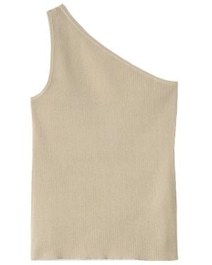 TOTEME Ribbed-Knit One-Shoulder Top - Natural