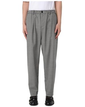 Marni Pleated Tapered Leg Gabardine Trousers - Grey