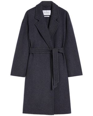 Max Mara Belted Long-Sleeved Coat - Blue