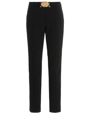 Moschino Smiley Buckled Tailored Trousers - Black