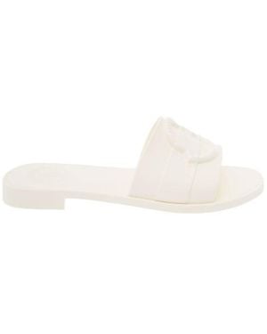 Moncler Logo Slippers - White