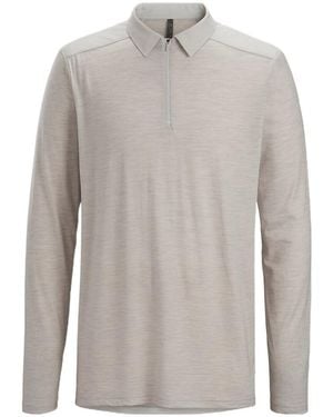Veilance Mélange-Effect Wool-Blend Polo Shirt - White