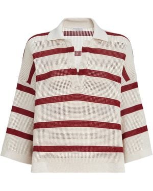 Brunello Cucinelli Striped Jumper - Red