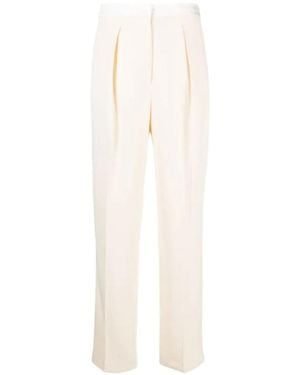 forte_forte Pleat-Detail High-Waist Pants - White