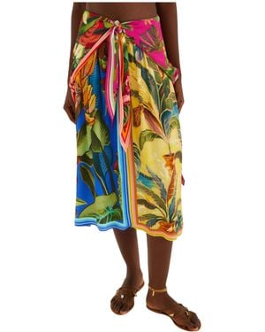 FARM Rio Printed Midi Skirt - Multicolour
