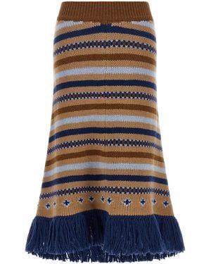 Alanui Striped Skirt - Blue