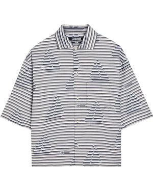 Jacquemus Pure Cotton Striped Shirt - Gray