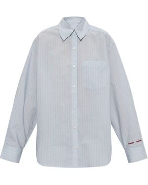 Samsøe & Samsøe Salova Striped-Pattern Pocket Shirt - Gray