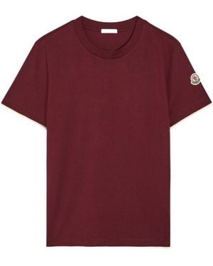 Moncler Ruffled Round Neck T-Shirt - Red