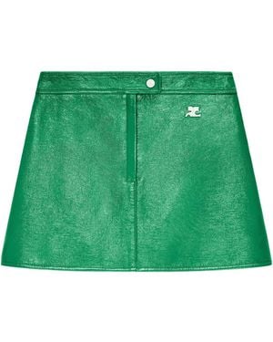 Courreges Courrèges Patent Logo Mini Skirt - Green