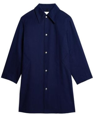 Ami Paris Press-Stud Shirt Coat - Blue