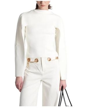 Cult Gaia Alka Cape-Sleeve Blouse - White