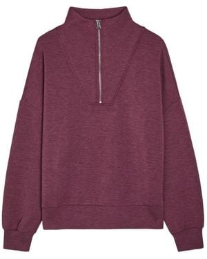 Varley Hawley Half-Zip Stretch-Jersey Sweatshirt - Purple
