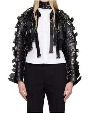 Comme des Garçons Long-Sleeved Leather Jacket - Black