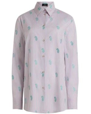 Etro Striped Paisley Shirt - Purple