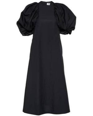 Comme des Garçons Puff-Sleeve Cotton Poplin Maxi Dress - Black