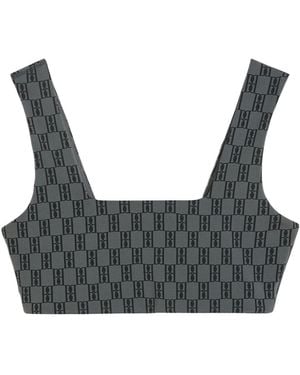 By Malene Birger Braga Monogrammed Cropped Top - Gray