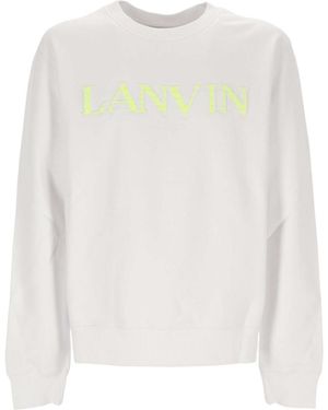 Lanvin Logo Embroidered Crewneck Sweashirt - White