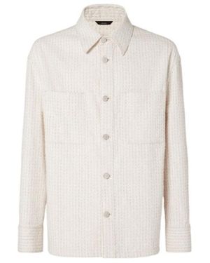 Fendi Go-To Denim Jacket With Topstitching - White