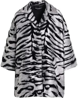 Dolce & Gabbana Sleeve Zebra Pattern Coat - Black