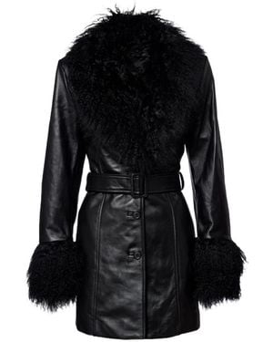 Nili Lotan Sefa Lace-Up Leather Jacket - Black