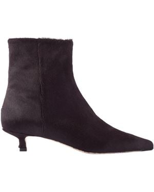 Aeyde Solid Color Calf Hair Ankle Boots - Brown