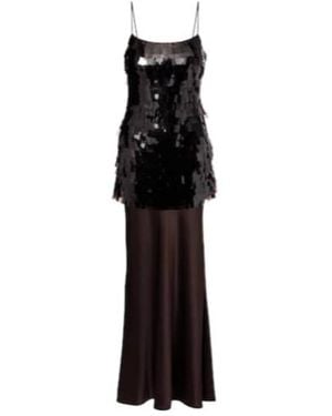 STAUD Mesa Sequined Satin Gown - Black