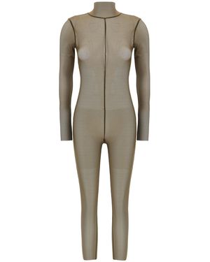 Norma Kamali Turtle Semi-Transparent Jumpsuit - Gray