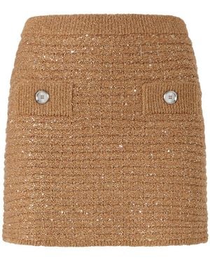 Pinko Miletto Knitted Mini Skirt - Natural